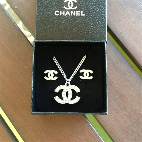 chanel earring and necklace set|chanel necklace price list.